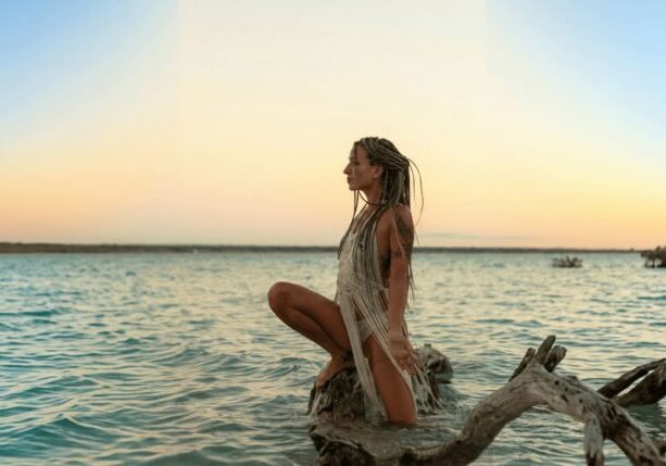 Carmen Una at Laguna de Bacalar